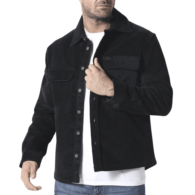 883 Police Avening Black Corduroy Overshirt