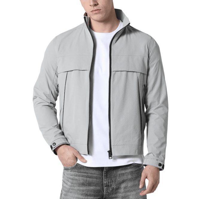 883 Police Brun Seersucker Textured Cool Grey Jacket