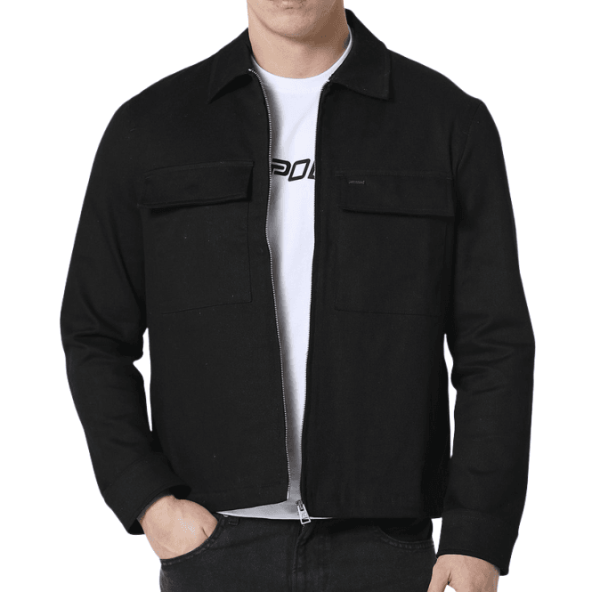 883 Police Clearlake Cotton Black Overshirt