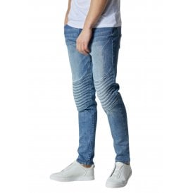 Moriarty Slim Fit Light Wash Biker Jeans