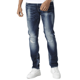 Todd 1022 Slim Fit Ripped Dark Wash Blue Jeans