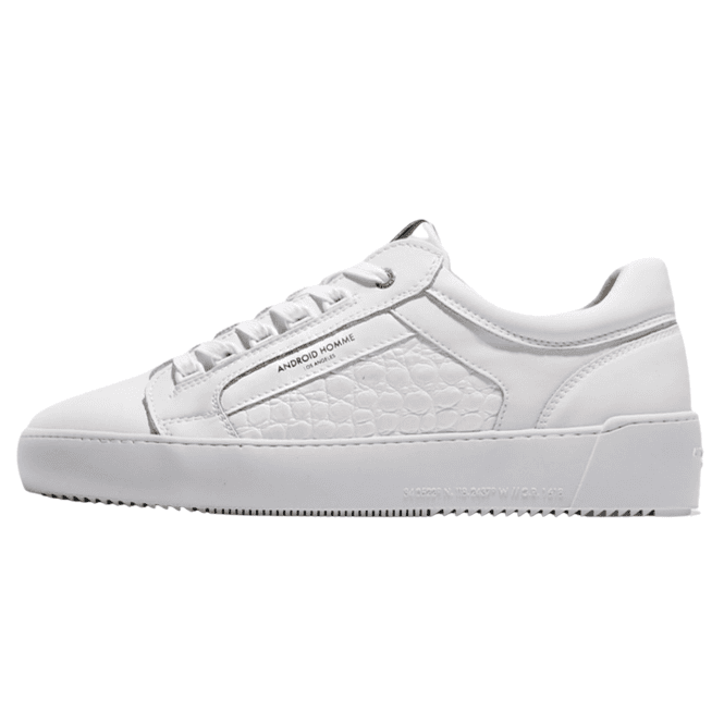 Android Homme Venice Emboss Patent Croc White Leather Trainer