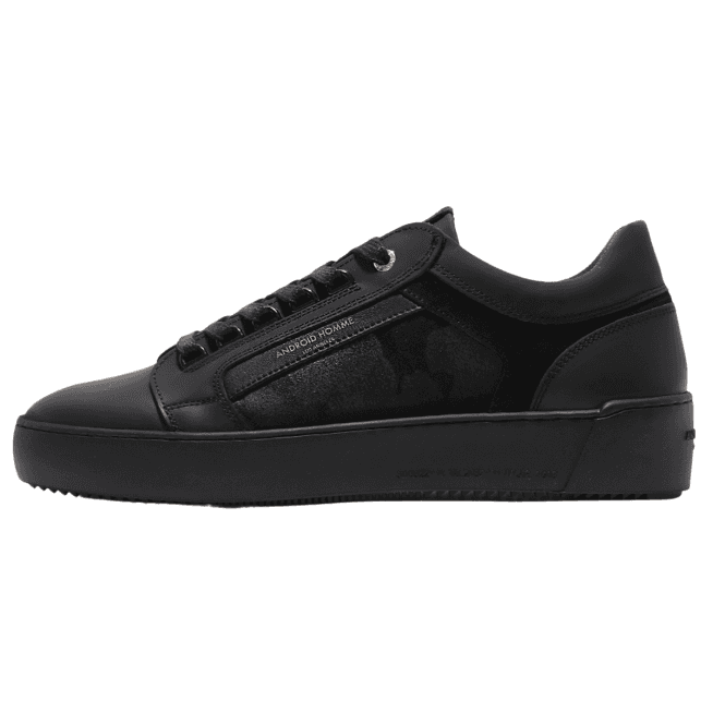 Android Homme Venice Gomma Camo Black Leather Trainer
