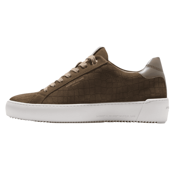 Android Homme Zuma Caiman Croc Brown Suede Trainer