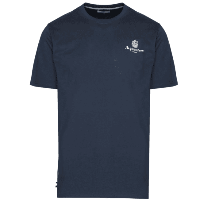 Aquascutum Cotton Logo Navy T-Shirt