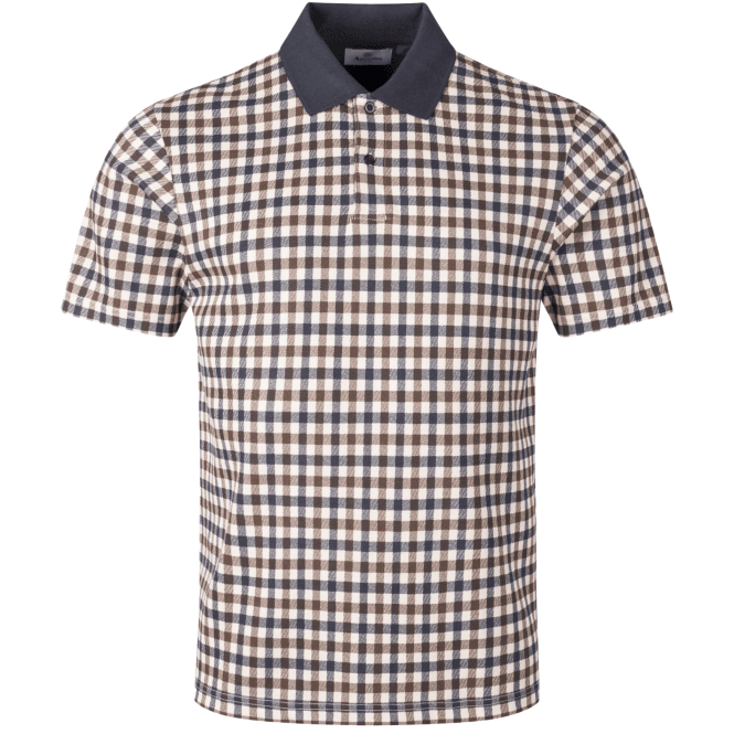 Aquascutum Micro Check Navy Polo Shirt