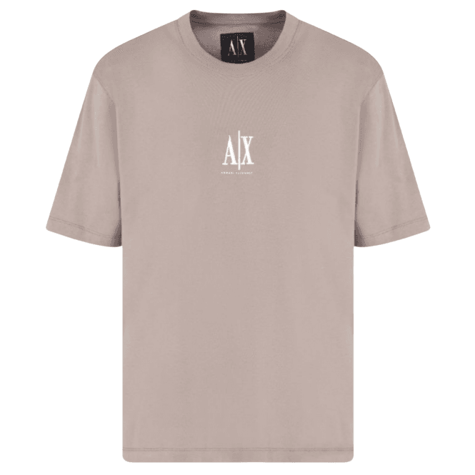 ARMANI EXCHANGE Cotton AX Embroidered Logo Icon Brown T-Shirt