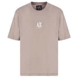 Cotton AX Embroidered Logo Icon Brown T-Shirt
