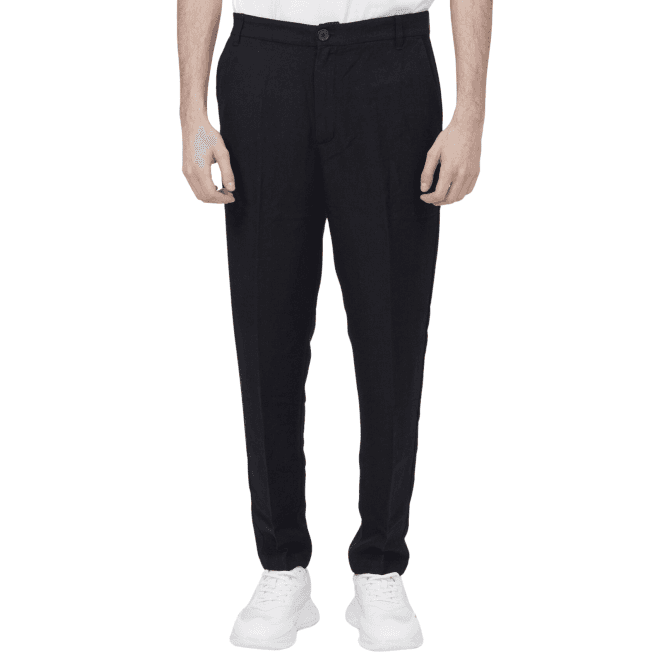 ARMANI EXCHANGE Cotton Black Linen Trousers