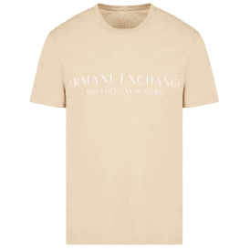 Cotton Milano/New York Logo Beige T-Shirt
