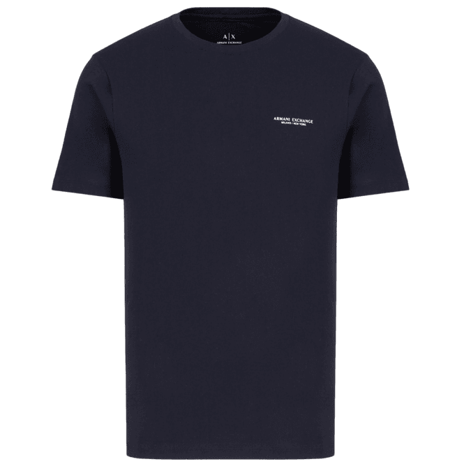 ARMANI EXCHANGE Cotton Milano Print Navy T-Shirt