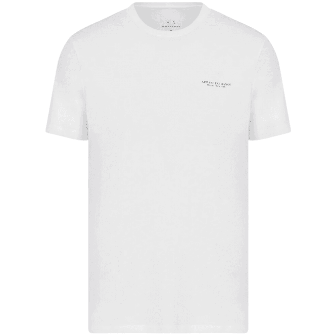 ARMANI EXCHANGE Cotton Milano Print White T-Shirt