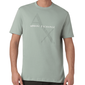 Cotton Printed Logo Granite Green T-Shirt