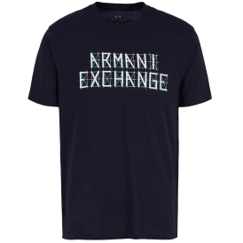 Cotton Printed Logo Navy T-Shirt