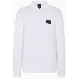 Cotton Rubber Patch Logo White Polo Shirt