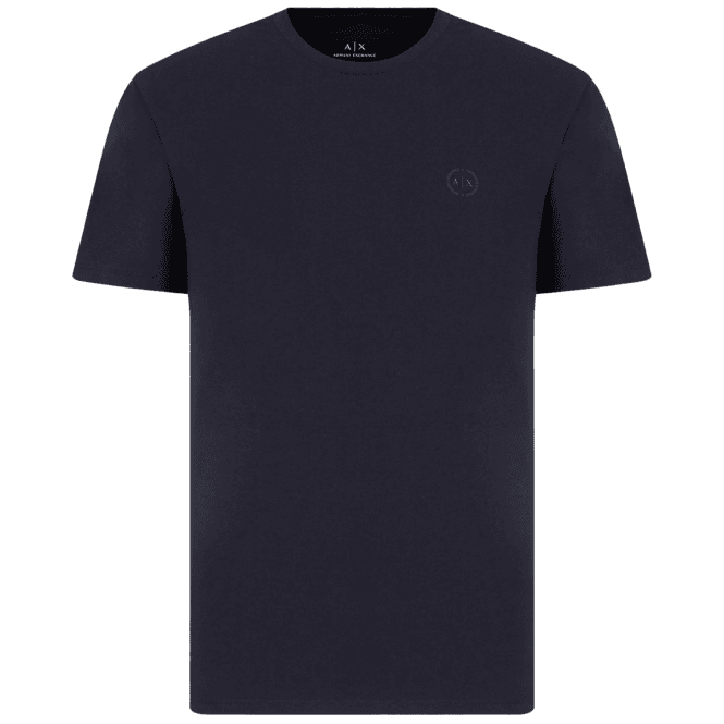 ARMANI EXCHANGE Cotton Stretch Ring Logo Navy T-Shirt