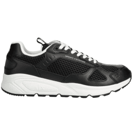 Eco Leather/Mesh Black Trainer