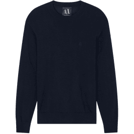 Embroidered Logo Fine Knit Navy Knitwear Jumper