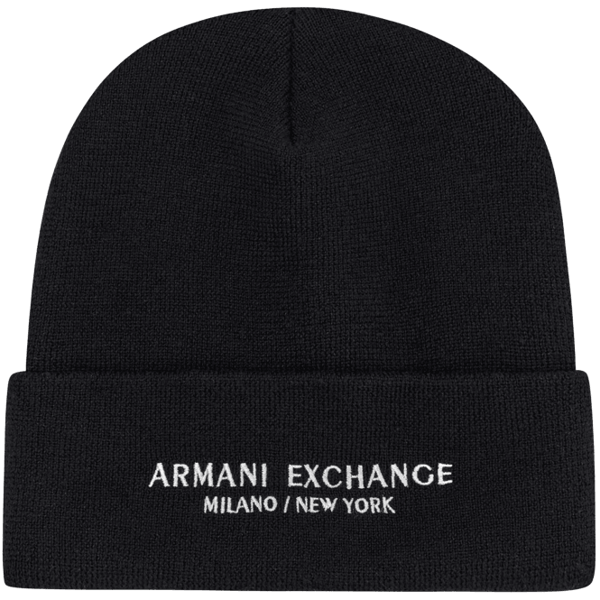 ARMANI EXCHANGE Embroidered Logo Thick Beanie Hat