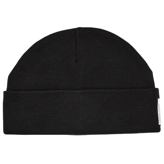ARMANI EXCHANGE Embroidered Tab Logo Black Beanie Hat