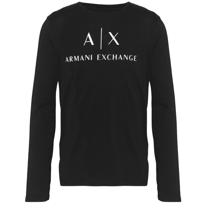 ARMANI EXCHANGE Graphic Logo Black Long Sleeve T-Shirt