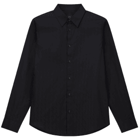 Jacquard Monogram Logo Black Shirt