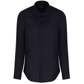 Linen Long Sleeve Black Shirt
