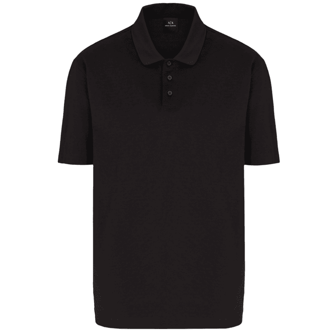 ARMANI EXCHANGE Mercerized Cotton Black Polo Shirt