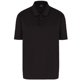 Mercerized Cotton Black Polo Shirt