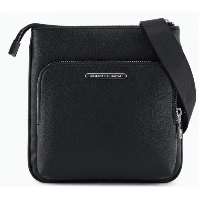 ARMANI EXCHANGE Metal Logo Black Shoulder Bag