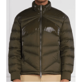 Nylon Glossy Green Down Puffer Jacket