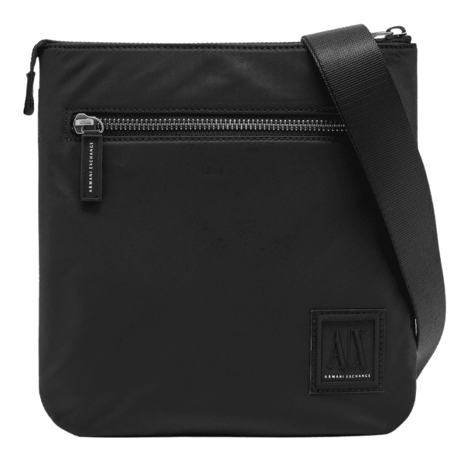 ARMANI EXCHANGE Nylon Icon Logo Black Side Bag