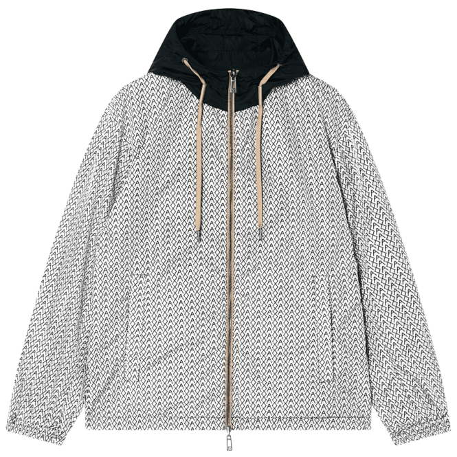 ARMANI EXCHANGE Nylon Reversible Monogram Logo/Black Windbreaker Jacket