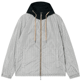 Nylon Reversible Monogram Logo/Black Windbreaker Jacket