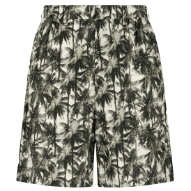 Palm Tree Printed Green Shorts