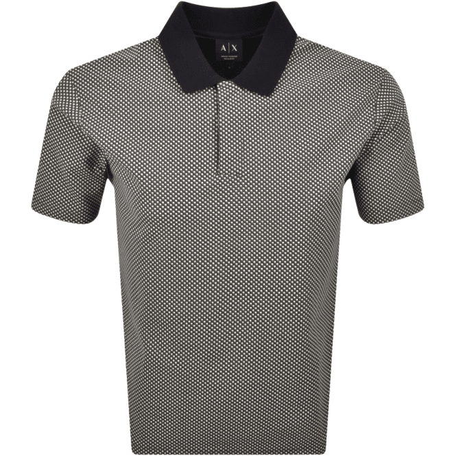 ARMANI EXCHANGE Patterned Navy Polo Shirt