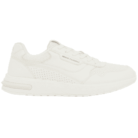 Perforated Leather Triple White Runner Sneaker