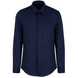 Poplin Cotton Logo Deep Blue Shirt