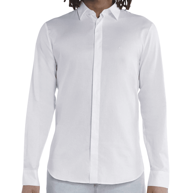 ARMANI EXCHANGE Poplin Cotton Logo White Shirt