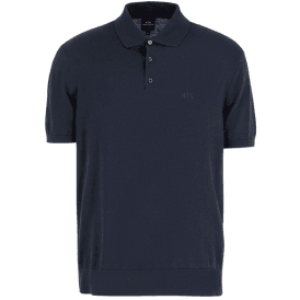 Regular Fit Embroidered Logo Knitted Navy Polo Shirt