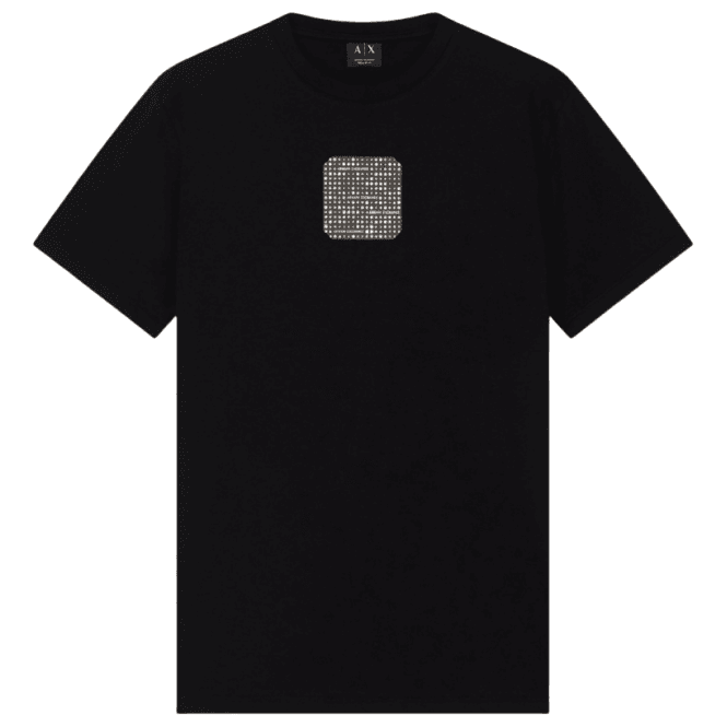 ARMANI EXCHANGE Regular Fit Foil Logo Black/Gold T-Shirt