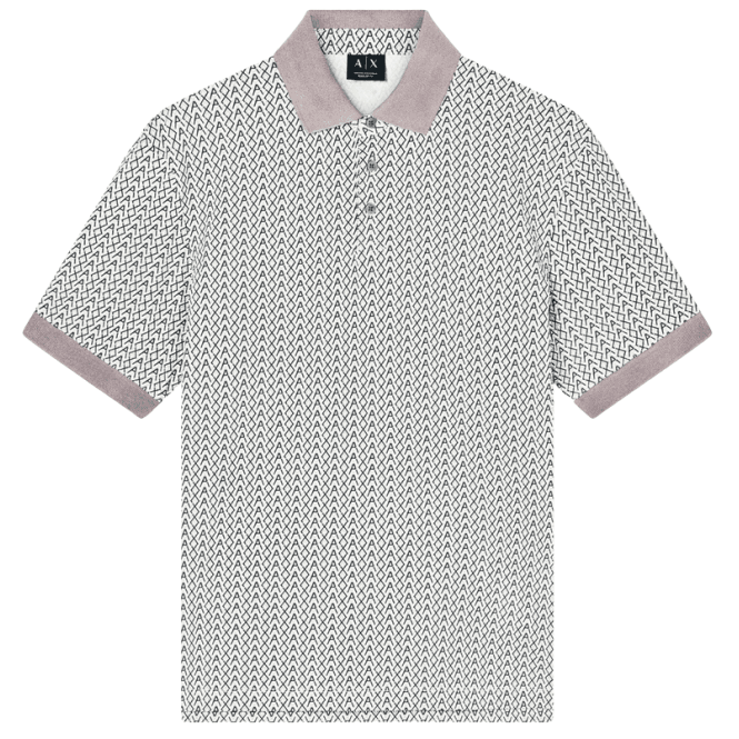 ARMANI EXCHANGE Regular Fit Monogram Beige Polo Shirt