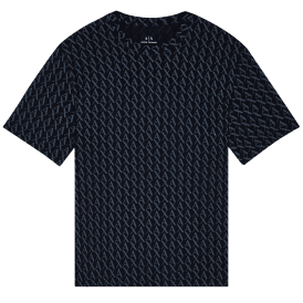 Regular Fit Monogram Logo Black T-Shirt