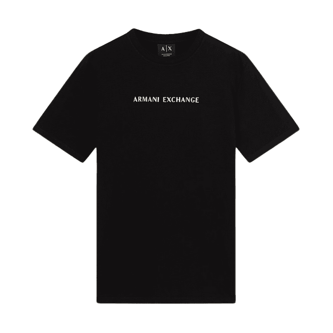 ARMANI EXCHANGE Regular Fit Print Logo Black T-Shirt