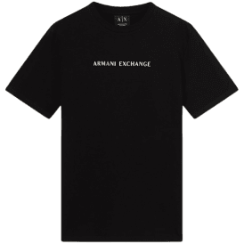 Regular Fit Print Logo Black T-Shirt
