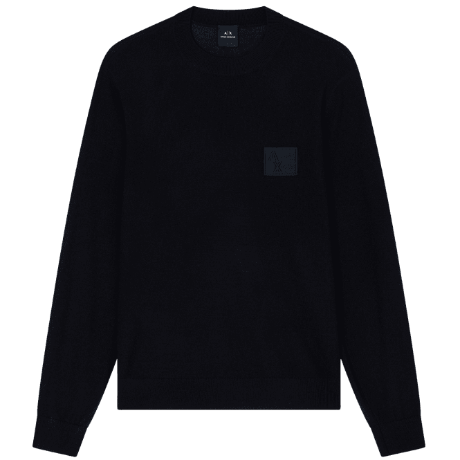 ARMANI EXCHANGE Rubber Logo Black Knitwear Sweater