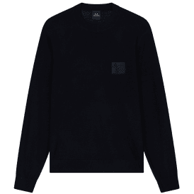 Rubber Logo Black Knitwear Sweater