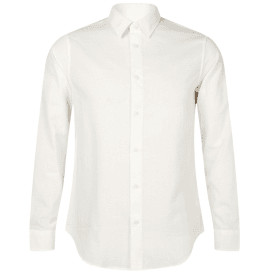 Seersucker Textured Long Sleeve White Shirt