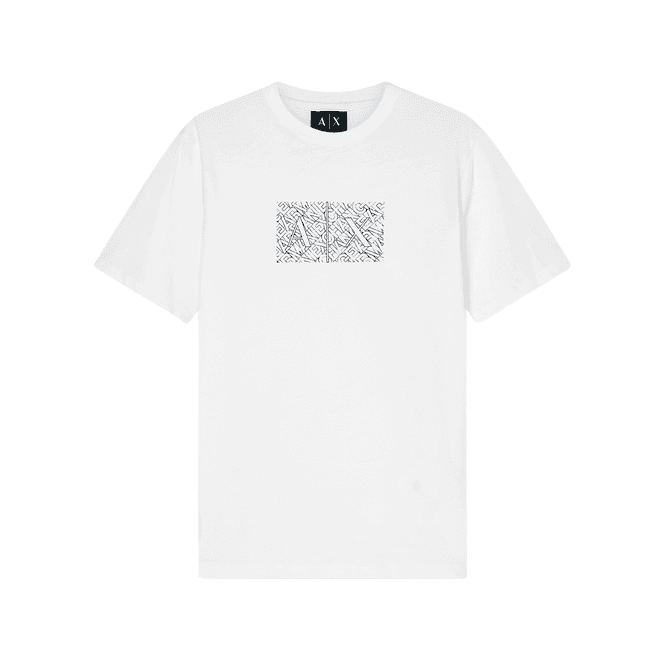 ARMANI EXCHANGE Slim Fit Outline Logo White T-Shirt
