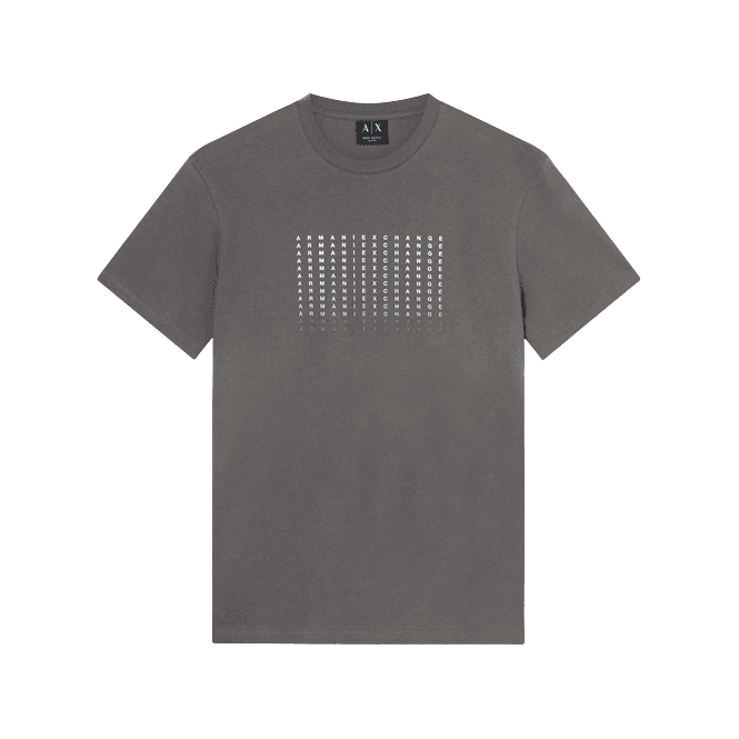 ARMANI EXCHANGE Slim Fit Repeat Logo Chimera Grey T-Shirt
